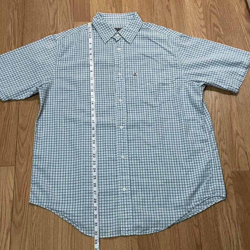 Ralph Lauren Polo Jeans Large Men’s Short Sleeve Button Down Shirt Blue Plaid - Picture 4 of 6